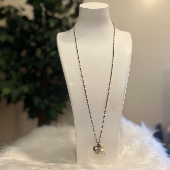 J. Crew Long Cluster Pearl Charm Necklace - Picture 2 of 9